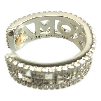 Fendi - Logo Pave Ring Rhinestone Ear Cuff - Silver - Women