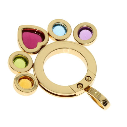 Bvlgari Bulgari Allegra Multicolor Stone Pendant Top 18K Yellow Gold Ladies