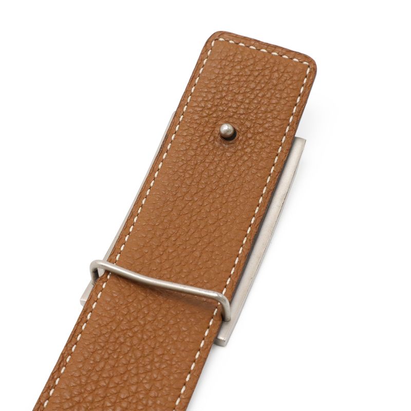 Hermes H Plate Belt Reversible Box Calf BOX Calf Togo Leather Black Brown