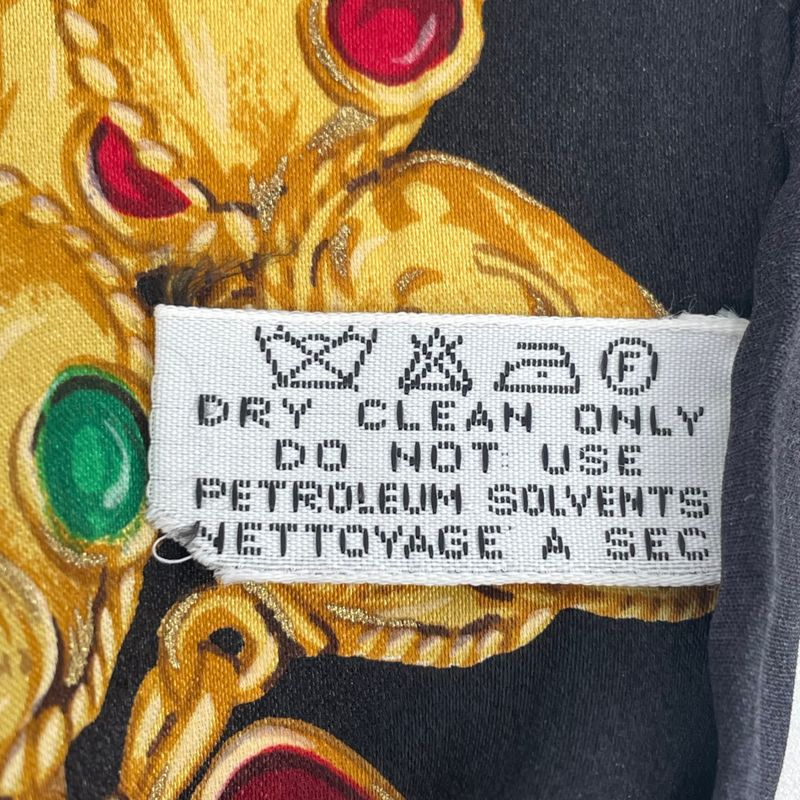 Chanel Accessory-patterned Scarf Silk Black With Box