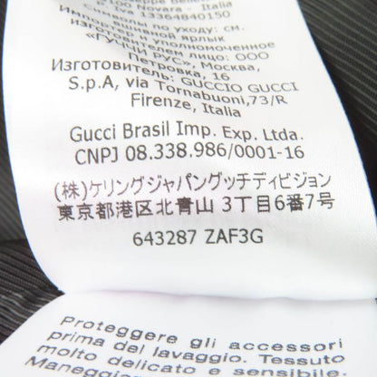 Gucci 643287 Wool Design Button Double Breasted Tweed Jacket Black 40 Made In