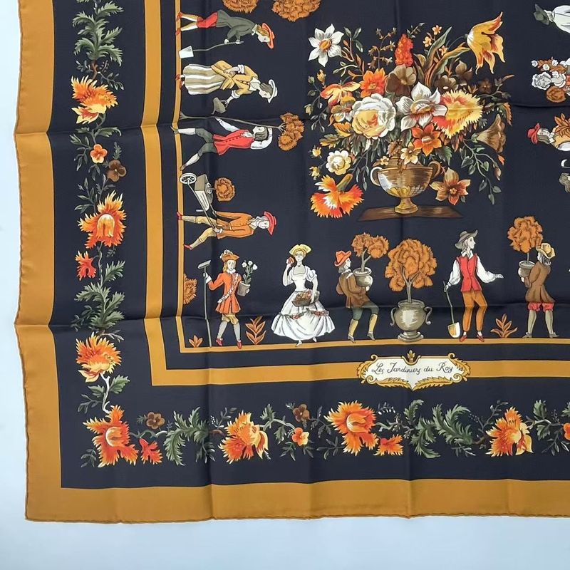 Hermes Carre 90 Gardener's Roy Silk Scarf Yellow