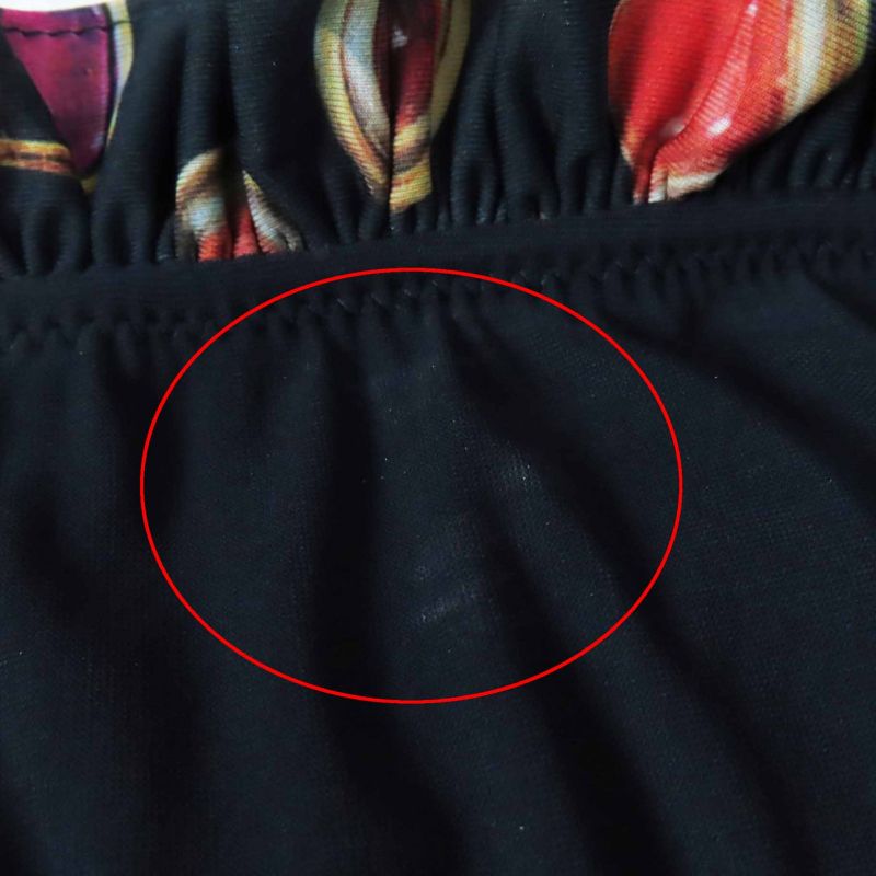 CHANEL P70157 Coco Mark Total Off Shoulder Sheer Ring Blouse Black Multi 34