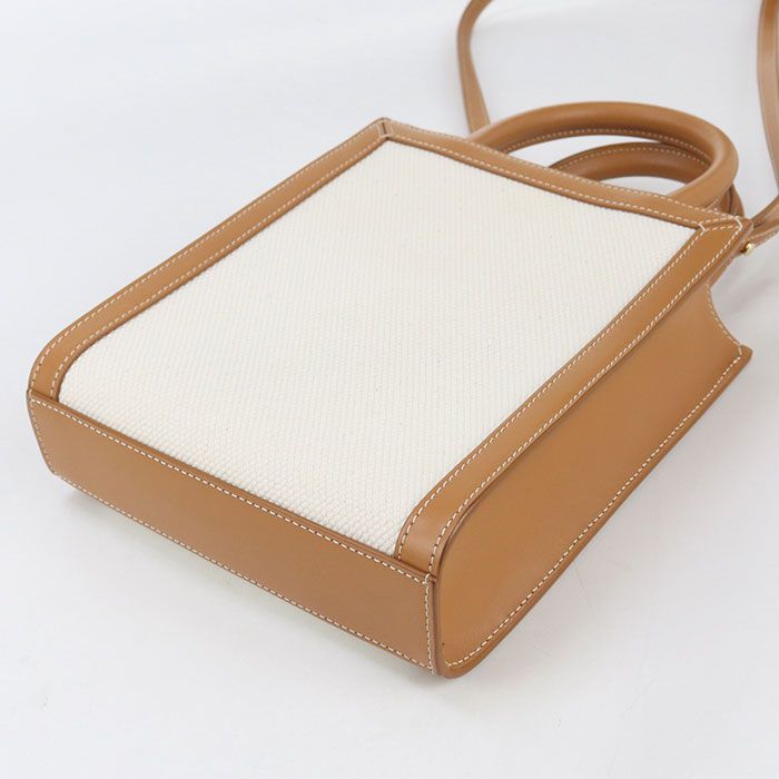 Celine Mini Vertical Cabas 193302bnz.02nt Handbag Canvas Calf Womens