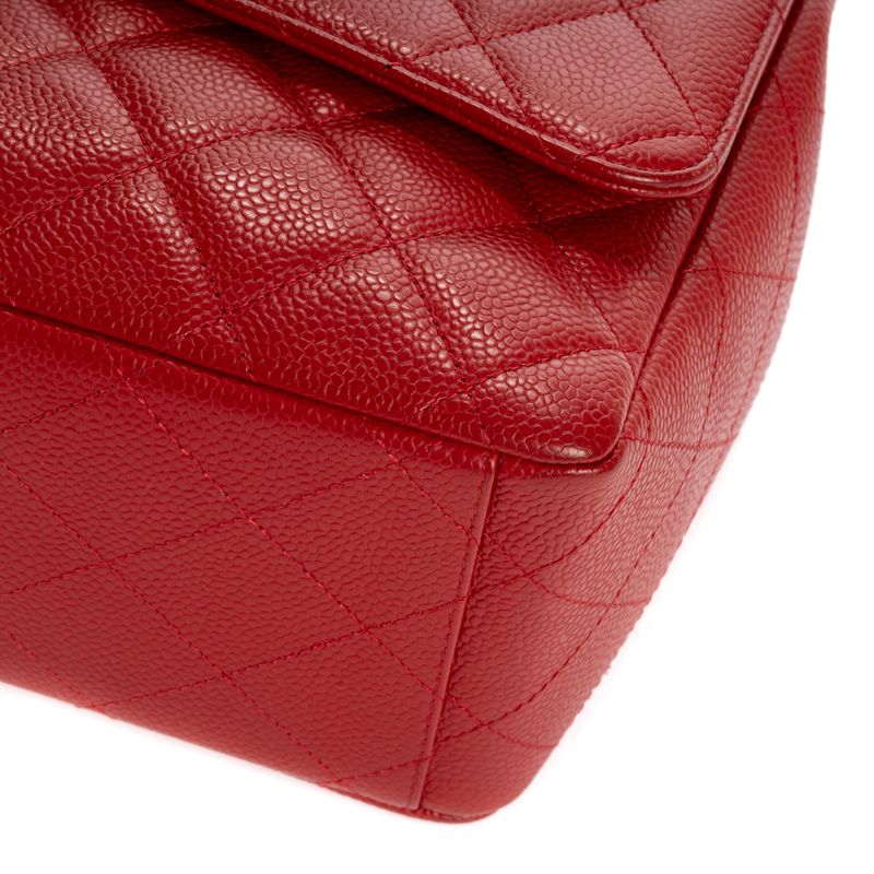 Chanel Classic Flap Red Caviar Leather A