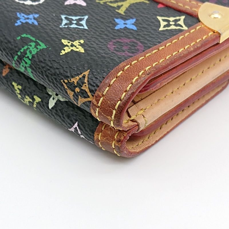 Louis Vuitton Multicolor Folded Wallet Porte Monet Vieux Carte Cles Di Black