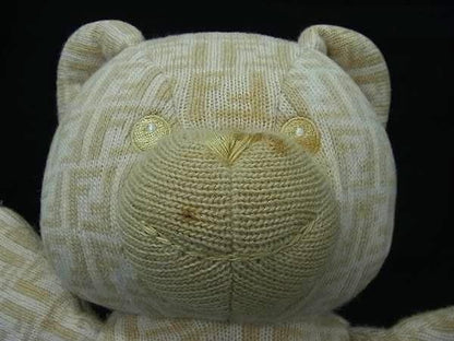 Fendi Zucca Pattern Zucchino Wool Rayon Nylon And Cashmere Bear Teddy Bear