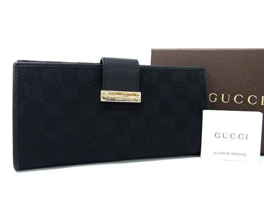 Gucci 212089 GG Pattern GG Canvas Folded Long Wallet Coin Purse