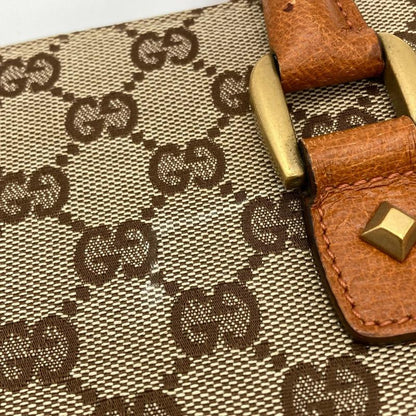 Gucci Tote Bag GG Canvas Leather 120895 Beige