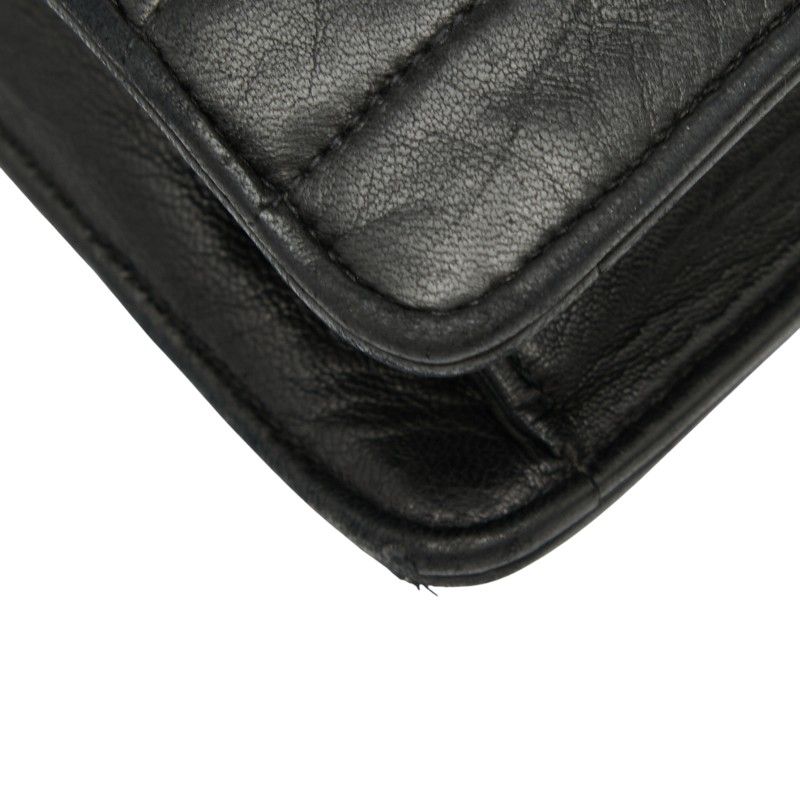 Chanel Coco Mark Crossbody Shoulder Bag Black Lambskin Women Chanel