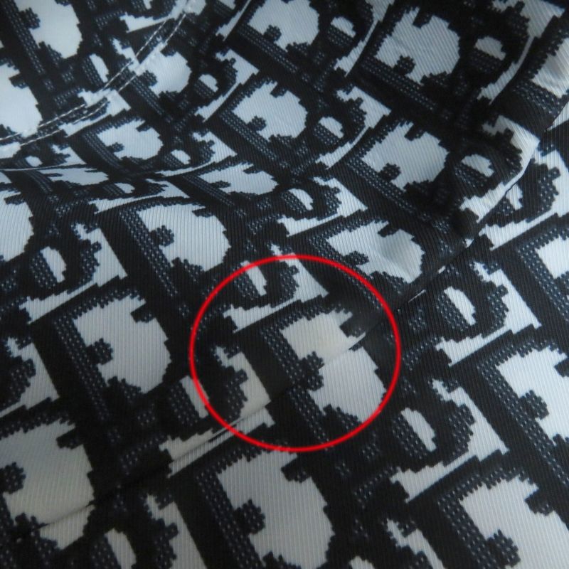 Christian DIOR 22SS 22vic923i130 Polyester Cotton Check Oblique Bucket Hat Navy