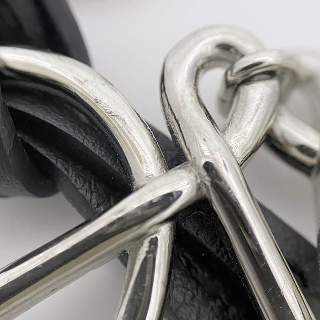 Loewe Charm Silver Black Anagram C821232x02 Excellent Condition