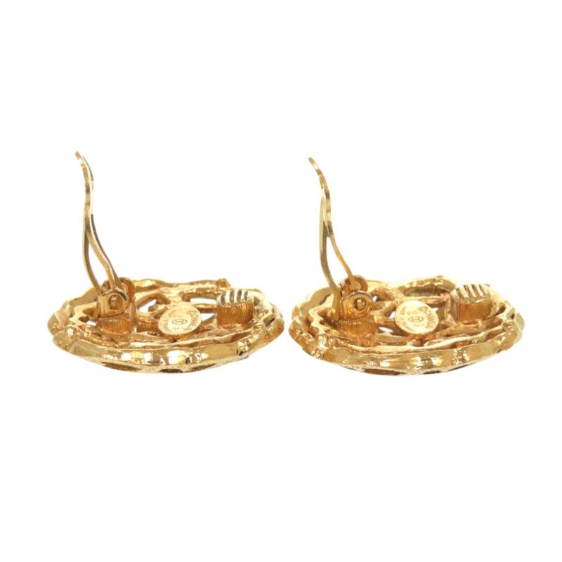 Chanel Vintage Coco Mark GP Gold Earrings 0146 Chanel