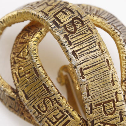 Hermes Ribbon Motif Bijouterie Fantaisie Vintage Gold Plated Ladies 34.0g