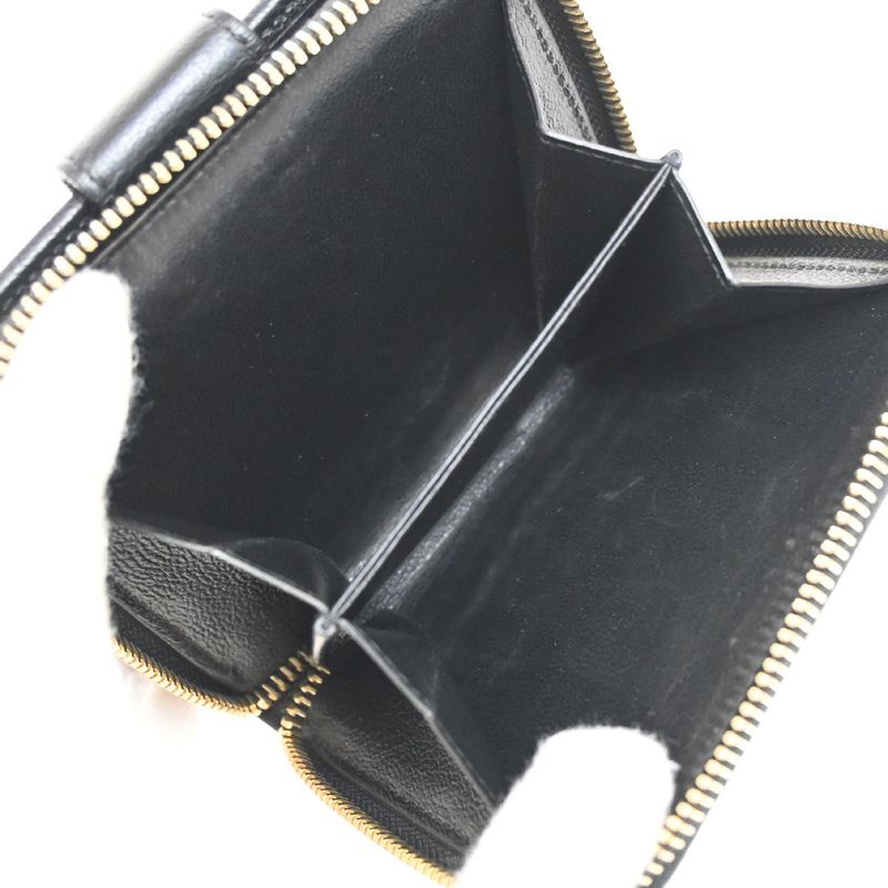 YVES Saint Laurent Yves Saint Laurent Compact Wallet Bifold Wallet Zipper Black