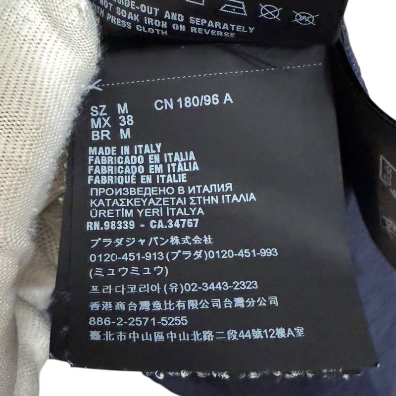 23aw Prada Used Cotton Pique Short Sleeve Polo Shirt Size M Navy Men's Used