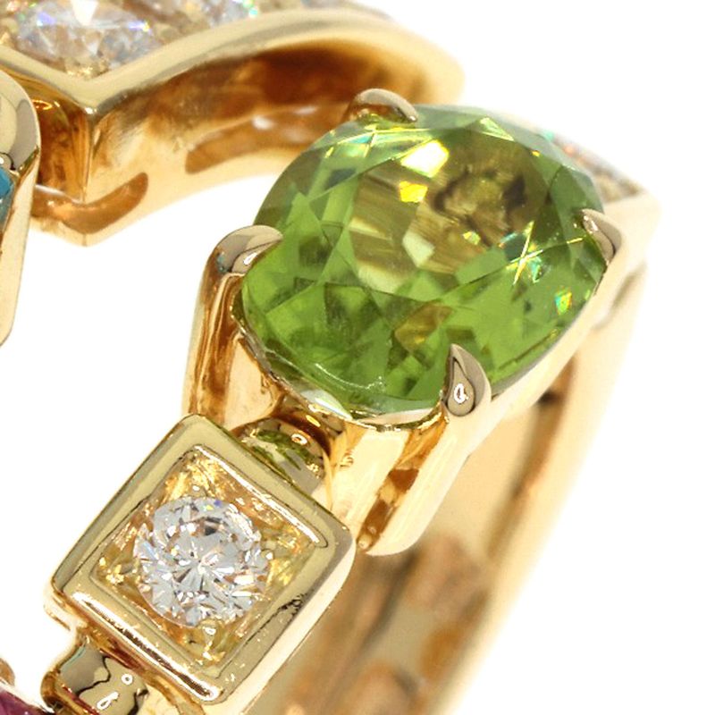 Bvlgari Bulgari Allegra Diamond Multicolored Stone Ring And Ring 18K Yellow