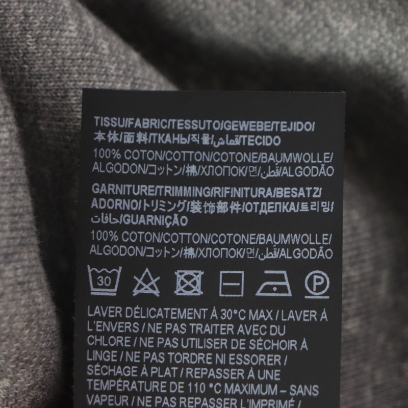  Saint Laurent 2022 704159 Cotton Back Print Damaged Pullover Hoodie Grey M