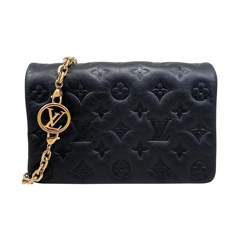 Louis Vuitton Pochette Couss in M82116 Monogram Pattern Lamb Leather Noir Black