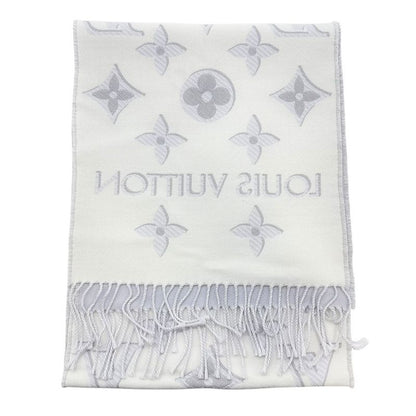 1942 Louis Vuitton Scarf LV Escential Shine M78895 Light Gray Wool Monogram