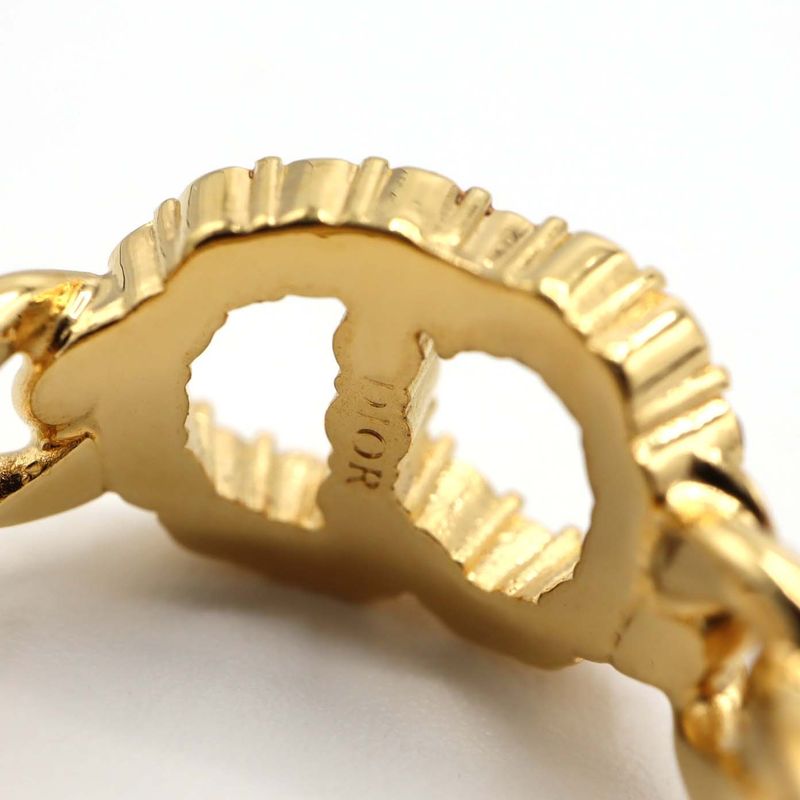 Christian DIOR Ring Clair D Lune Rhinestone Gold Color M Approx 12.5 Approx