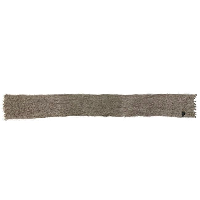 Loewe Scarf Gray Mohair Wool Leather