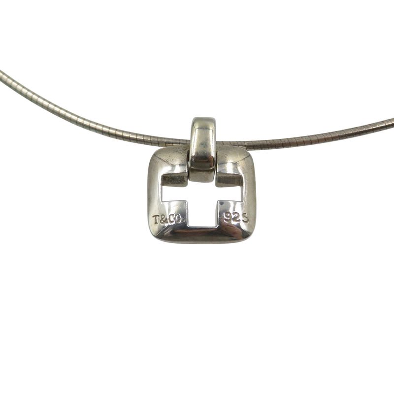 Tiffany & Co Open Cross Square Silver 925 Pendant Necklace 0938 Tiffany & Co