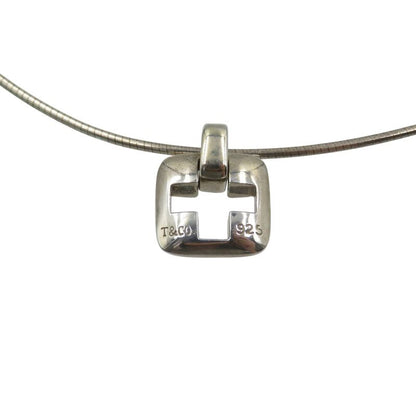 Tiffany & Co Open Cross Square Silver 925 Pendant Necklace 0938 Tiffany & Co