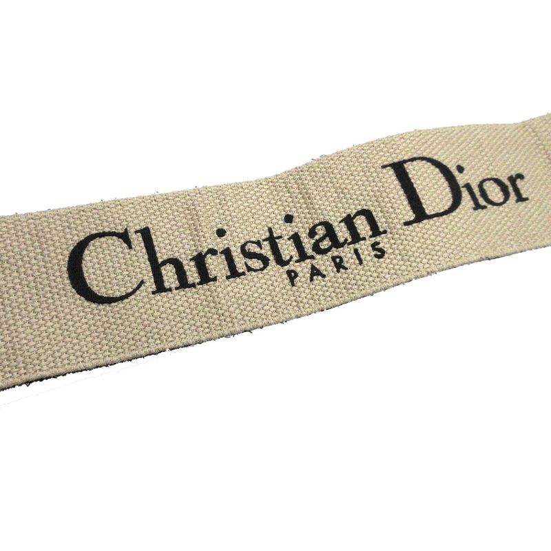 Christian Dior Logo Canvas Leather Black Shoulder Strap 0284 Christian Dior