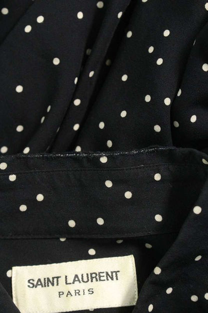 Saint Laurent Paris 411620 Y935l Damaged Rayon Dot Long Sleeve Shirt Men 39