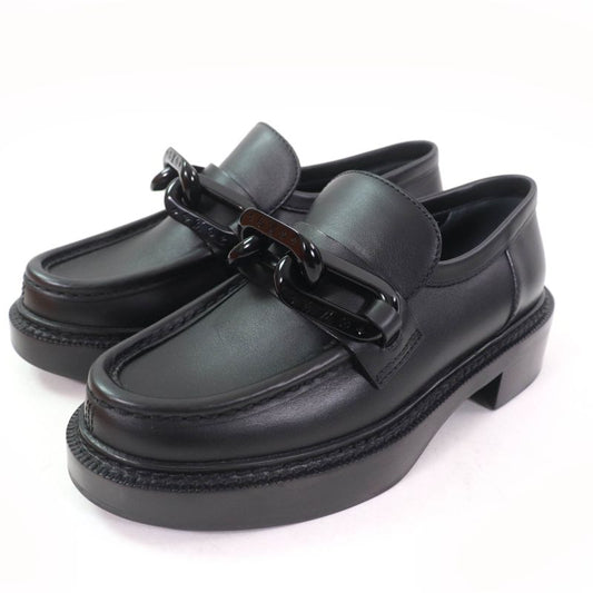 Louis Vuitton Academy Line Leather Shoes Black 34.5 With Box And Storage Bag