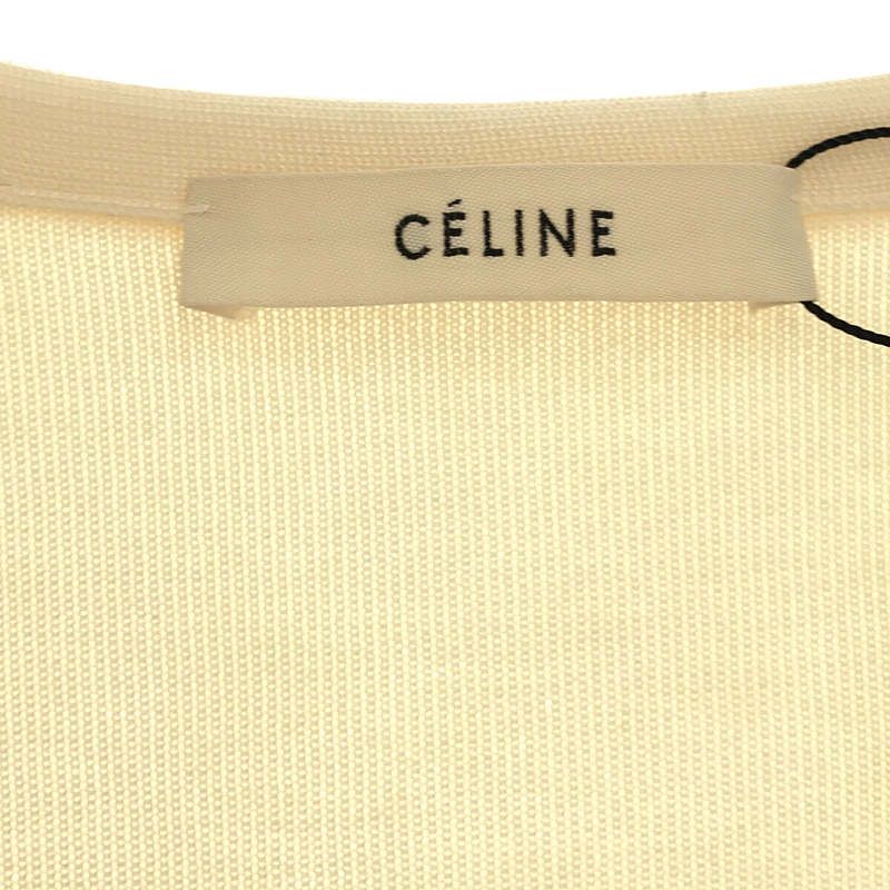Celine - Phoebe Period Chest Pocket V-neck Knit - S - Off White - Women's