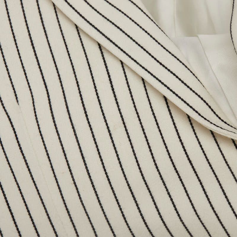 Celine Stripe 2B Tailored Jacket Bleather Size 48 2v376881c Off White Black
