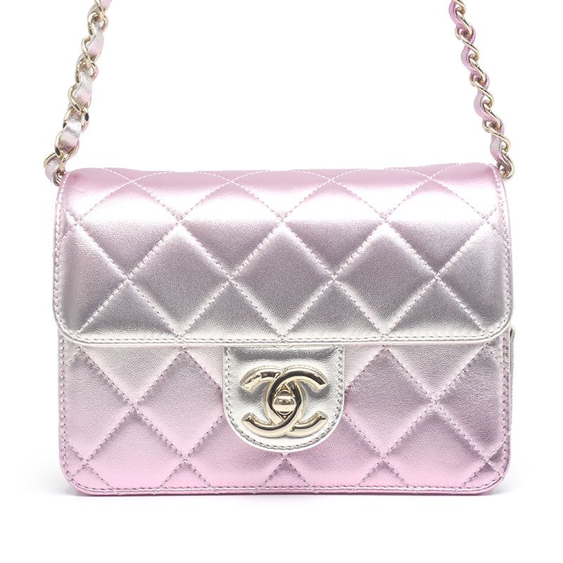 Chanel Matelasse Chain Shoulder Bag In Lambskin Pink Gradient