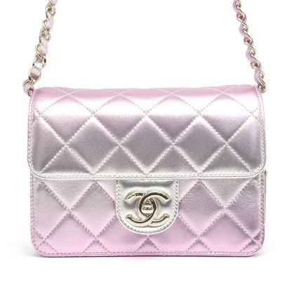 Chanel Matelasse Chain Shoulder Bag In Lambskin Pink Gradient
