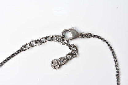 Chanel Necklace Pendant Rhinestone Gunmetal Blue