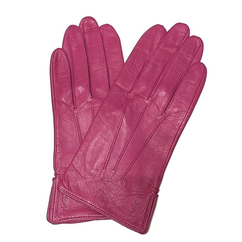 Yvessaint Laurent Gloves Women - Pink Leather