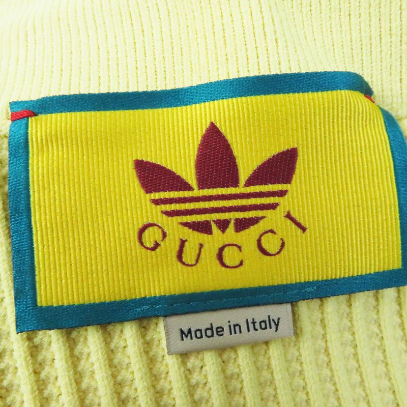 Gucci Adidas 697710 Lined Knitted Long Skirt Yellow Black With Garment Made In