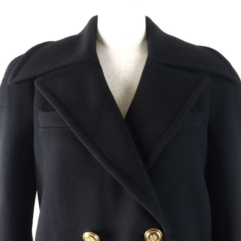 Gucci 22SS 669523 Wool Logo Gold Button Back Pleats Seventh Sleeve Double