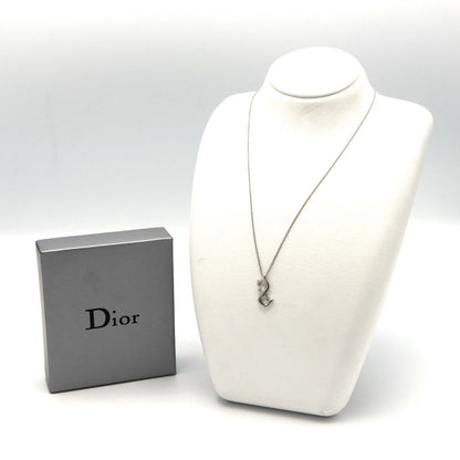 Christian DIOR Necklace CD Logo Silver Color Approx 3.9g Accessories Box H9283