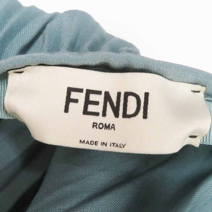 Fendi 2019 Fq7073 Mohair Wool Long Length Pleated Skirt Green 40 Made In Italy