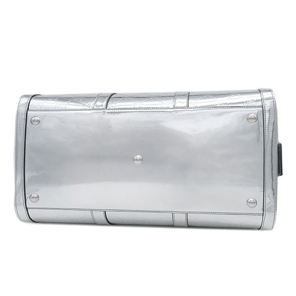 Gucci Boston Bag GG Embossed Medium Duffel Bag Mirror Effect Fabric Metallic