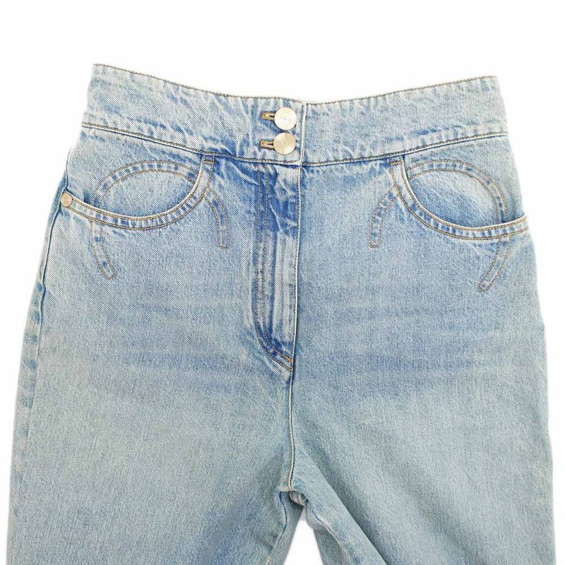 Chanel COCO Denim Pants Size 40 Coco Mark Trousers P63278v48900
