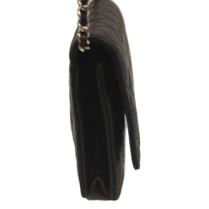 Chanel Ap0250 No 27 Black Caviar Skin Svhardware Chain Wallet With Coin Purse