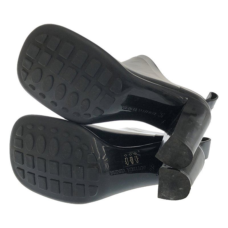 Bottega Veneta - Square Toe Rubber Heeled Short Boots - 35 - Black - Women's