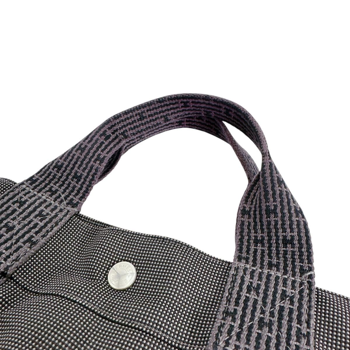 Hermes Canvas Handbag Her Line MM Tote Bag Gray