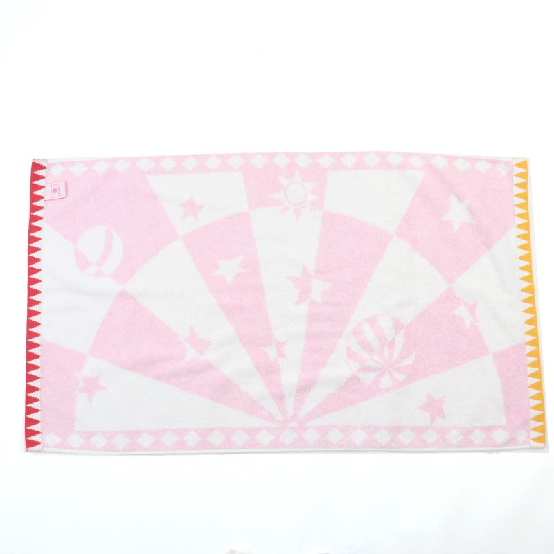 Hermes Circus 100% Cotton Bath Towel Pink Color Made In France Women