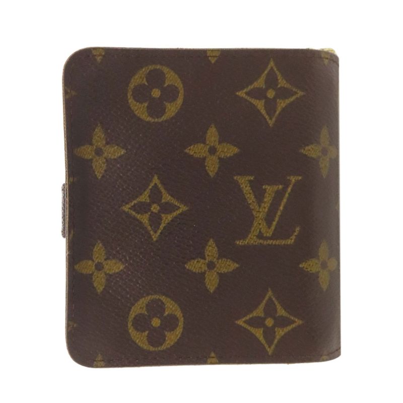 Louis Vuitton M61667 Compact Zip Folding Wallet With Coin Purse Monogram Canvas