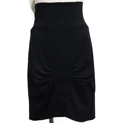 Chanel Tight High Waist 08A P33857v12627 Wool Black Women's Skirt