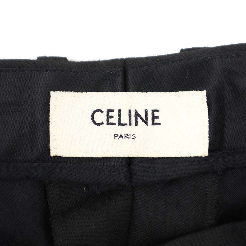 Celine Shorts 2 Tucked Wool Wide Shorts 2p524673d Black 40